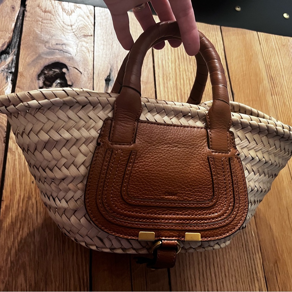 Chloe small raffia and  leather bag